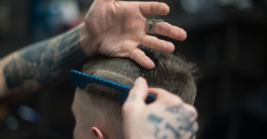 Person Combing Person's Hair